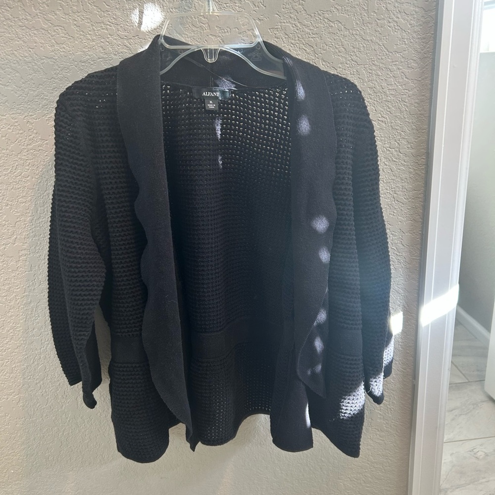 Alfani Black Textured Cardigan